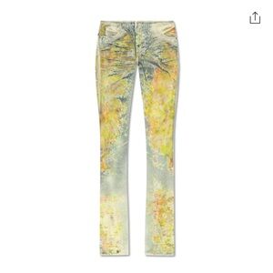 DIESEL Shark Floral Distressed Low Rise Jeans